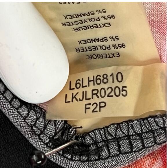 Karl Lagerfeld Top Women L Pink Black Floral Sleeveless Blouse Career Stretch - Picture 10 of 11